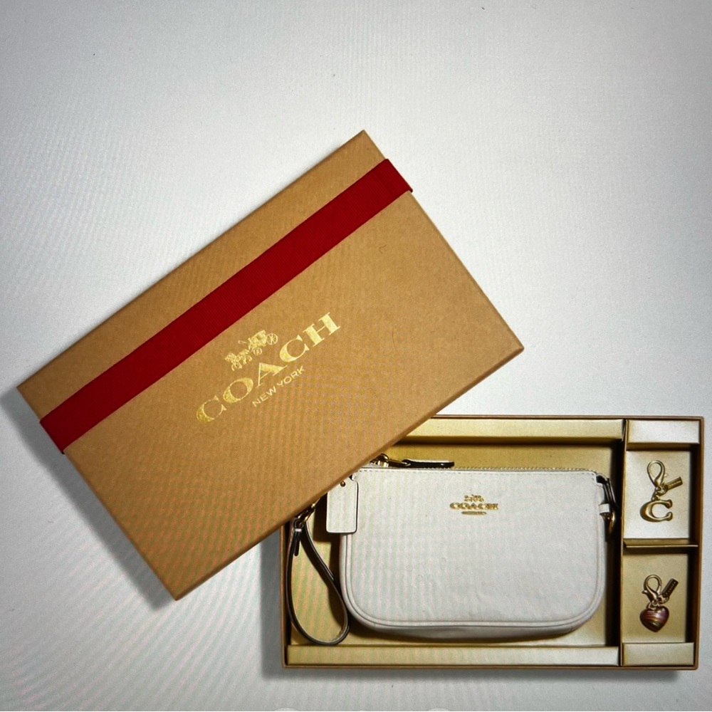 Coach Boxed Nolita 15 in signature leather with 2 charms